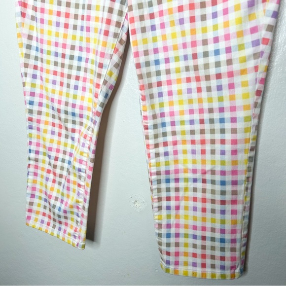 Charter Club Bristol Colorful Gingham Plaid Print Capri Jeans Pants 10 - Picture 4 of 8